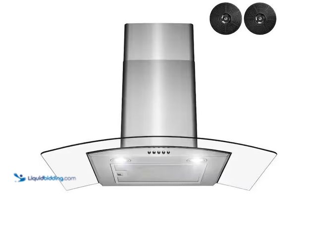 Lot 49-3600402 - Golden Vantage 30 in. Convertible Wall Mount Range Hood with LEDs, Push Control and Carbon Filters i...