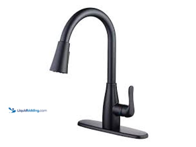 Lot 49-5461392 - Glacier Bay McKenna Single-Handle Pull-Down Sprayer Kitchen Faucet in Matte Black with TurboSpray an...