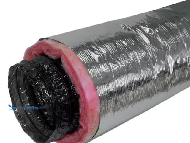 Lot 49-1519206 - Everbilt 4 in. x 12 ft. Insulated Flexible Duct R6 Silver Jacket, Model # F6IFD4x144, New.  Ref#HDPA...