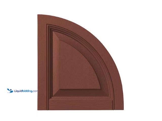 Lot 49-1566715 - Ply Gem 15 in. x 16 in. Polypropylene Raised Panel Arch Design in Red Shutter Tops Pair, Model # ARC...