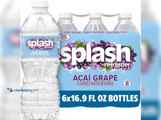 Lot 49-3565517 - SPLASH REFRESHER Flavored Water Bottles, Acai Grape Flavor - 6-Pack, 16.9 Fl Oz - Refreshing Flavore...