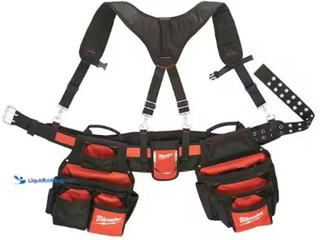 Lot 49-2022814 - Milwaukee General Contractor Work Waist Tool Belt with Suspension Rig, Model # 48-22-8120, MSRP $134...
