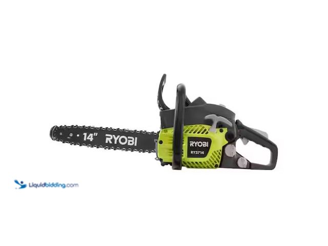 Lot 49-1566798 - RYOBI 14 in. 37cc 2-Cycle Gas Chainsaw, Model # RY3714, slightly used,  Has compression  Ref#SB107