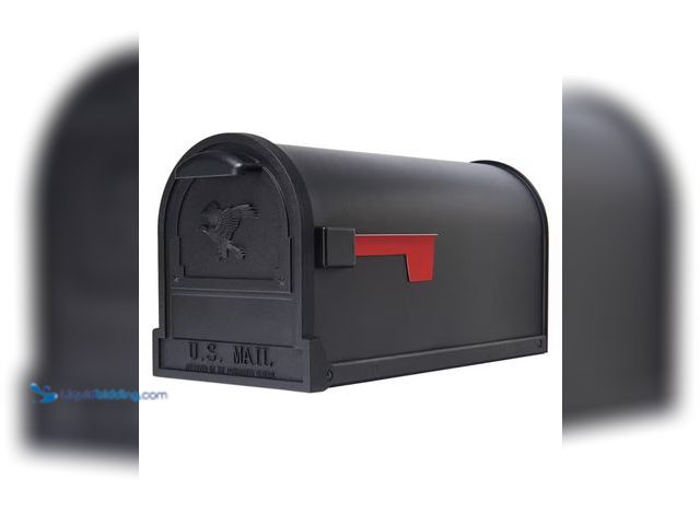Lot 49-1807072 - Textured Black, Large, Steel, Post Mount Mailbox
New