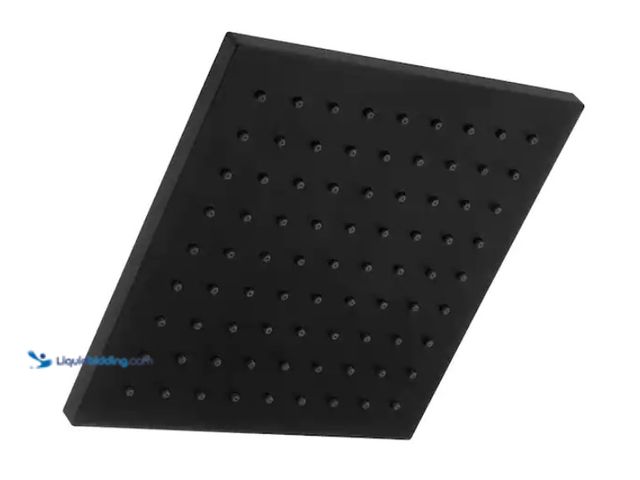 Lot 49-1570034 - Glacier Bay Modern 1-Spray Pattern 8.8 in. Single Wall Mount Fixed Shower Head in Matte Black, Model...