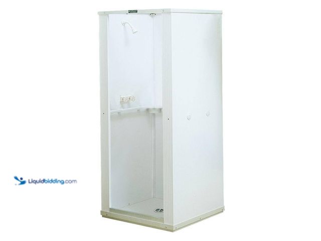 Lot 49-5408112 - Durastall 32 in. x 32 in. x 75 in. Shower Stall with Standard Base in White. [Model # 68] Unused. Sl...