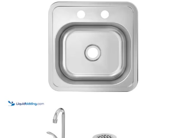 Lot 49-5552558 - Glacier Bay
15 in. Drop-In Single Bowl 20-Gauge Stainless Steel Kitchen Sink with Faucet. Model # V...