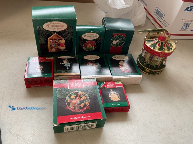 Lot 49-5350261 - LOT OF 10 VINTAGE HALLMARK KEEPSAKE ORNAMENTS IN ORIGINAL BOXES INCLUDING PENGUIN PAL, BRASS CHURCH ...