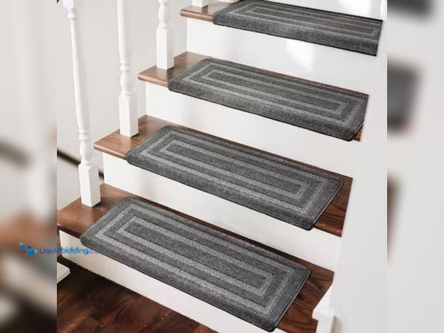Lot 49-2020927 - PURE ERA Bullnose Gray Rectangular 9.5 in. x 30 in. x 1.2 in. Polypropylene Carpet Stair Tread Cover...