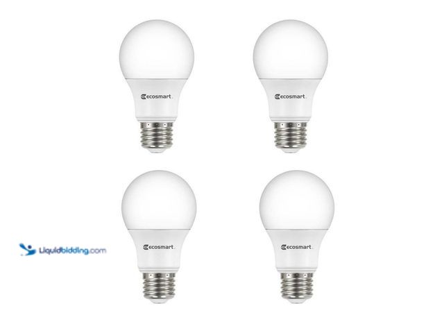 Lot 49-5435909 - EcoSmart 100-Watt Equivalent A19 Dimmable LED Light Bulb Daylight (8-pack) Unused