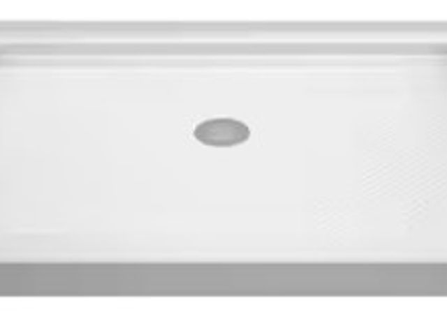 Lot 49-3631293 - DreamLine SlimLine 48 in.x 32 in. Single Threshold Alcove Shower Pan Base in White with Center Drain...