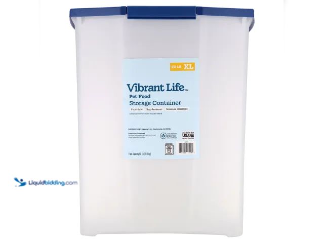 Lot 49-1627117 - Lot Containing (1) Vibrant Life Pet Food Storage Container, Extra Large, 50 lb. Capacity Model #8724...