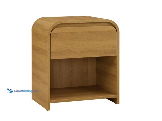 Lot 49-1622979 - Better Homes & Gardens Juliet Nightstand with USB, Light Honey Finish, Model # 5038964128, Unused, U...