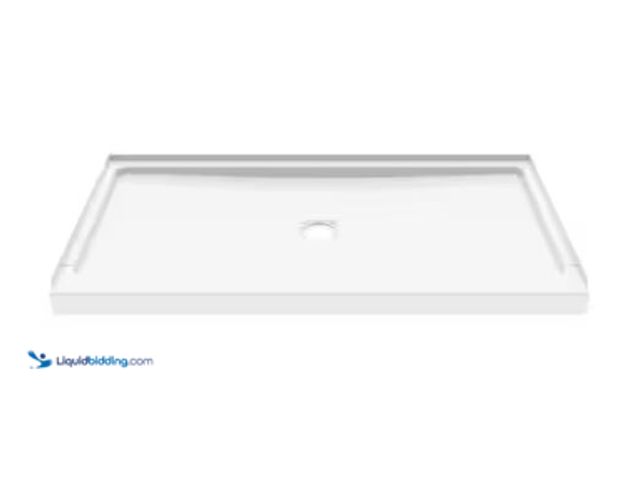 Lot 49-1569181 - Bootz Industries Shower Cast 60 in. L x 34 in. W Alcove Shower Pan Base in White with Square Chrome ...