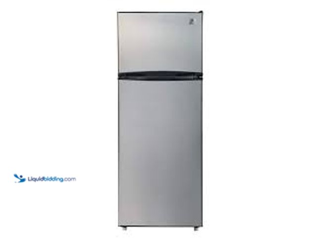 Lot 49-5448581 - 7.5 cu. ft. Mini Refrigerator with Top Freezer in Stainless Look. Model # EFR780-6COM. Unused (box d...
