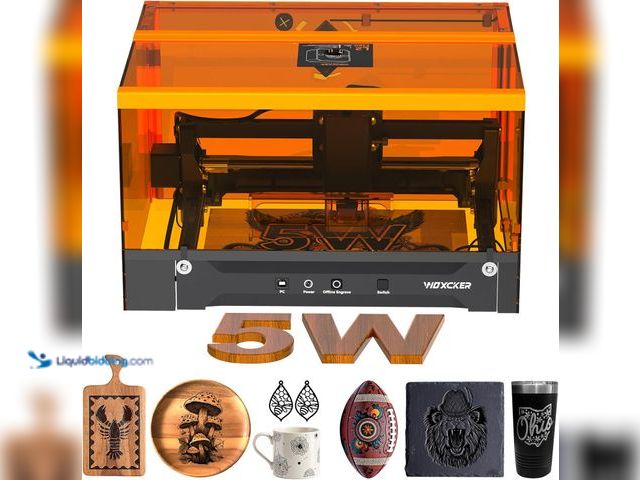 Lot 49-3549322 - Laser Engraving Machine for Beginners, Woxcker L2 Flex 5W Enclosure Pre-Assemble Laser Engraver 0.01...