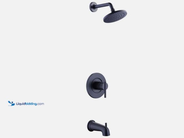 Lot 49-5555418 - Glacier Bay Dorind 1-Spray Tub and Shower Faucet in Matte Black - Valve Included, Unused with hardwa...