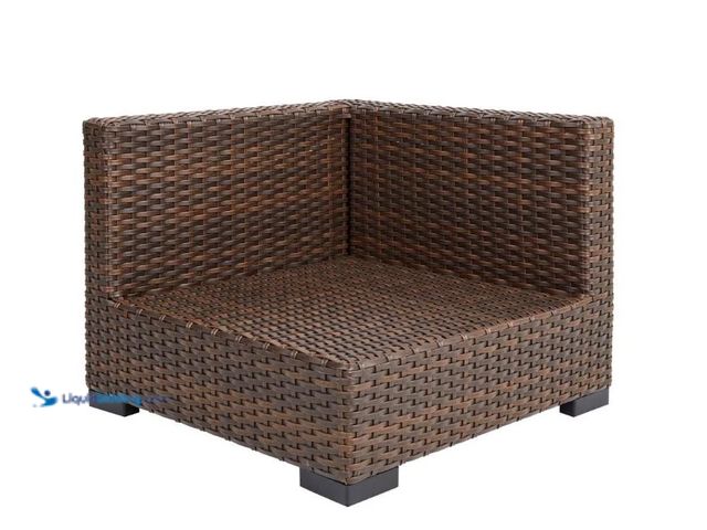Lot 49-5538956 - Hampton Bay Commercial Dark Brown Wicker Left Arm, Right Arm or Corner Outdoor Sectional Chair. Mode...