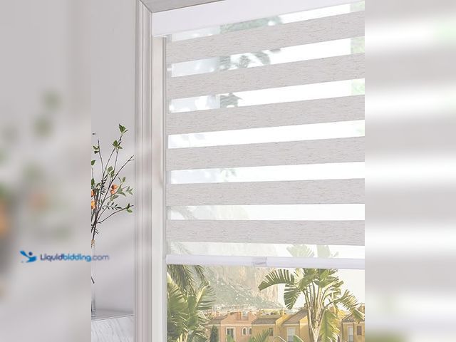 Lot 49-5488218 - Persilux Cordless Zebra Blinds for Indoor Windows, Light Filtering Sheer Shades, Upgraded Cassette, ...