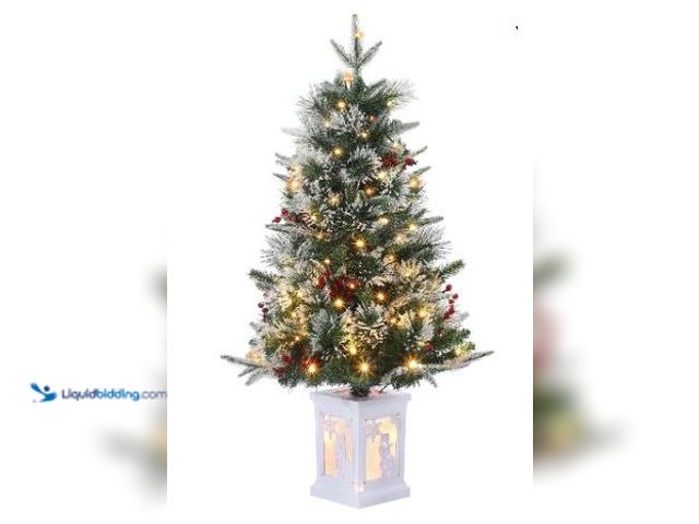 Lot 49-1558953 - Garvee 3 FT Christmas Tree, Pre-Lit Christmas Tree with 78 LED Lights, Battery-Powered, Artificial C...