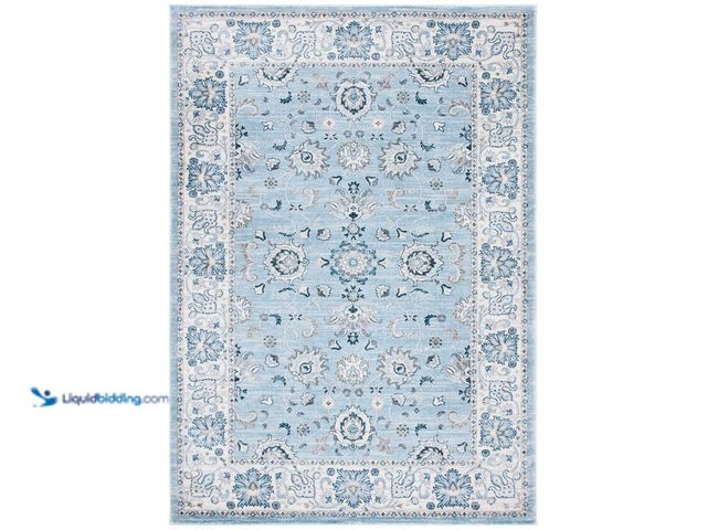 Lot 49-5416218 - SAFAVIEH Isabella Light Blue/Cream 8 ft. x 10 ft. Speckled Floral Border Area Rug. [Model # ISA940M-...