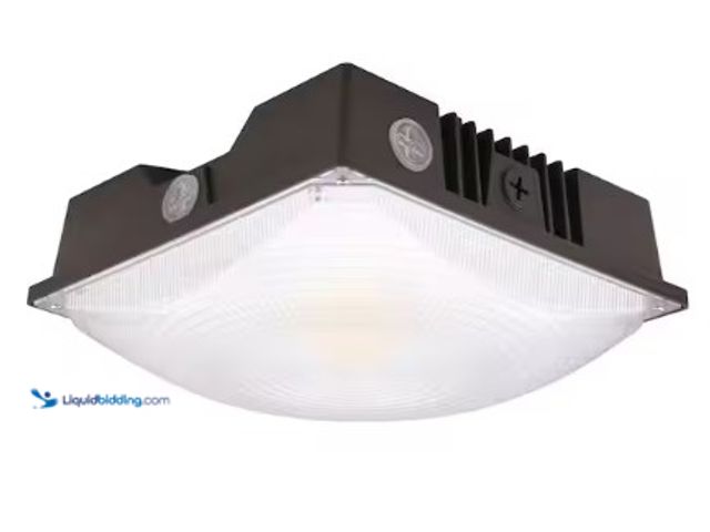 Lot 49-3631553 - ETI LIGHTING 200- Watt Equivalent Bronze Integrated LED Canopy Light 3100-8700 Lumens 120-277V Adjus...