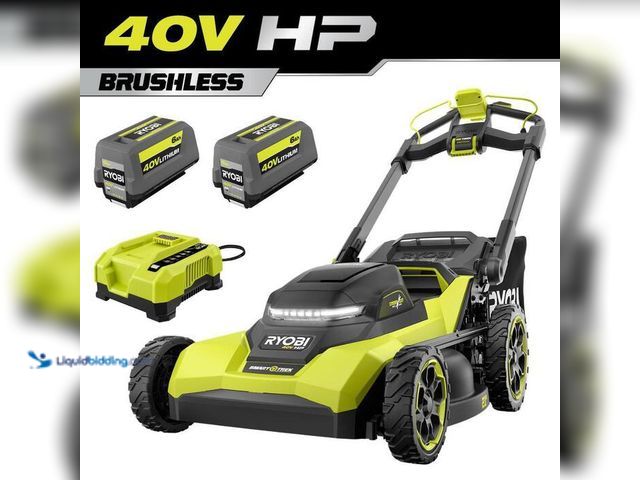 Lot 49-2024782 - RYOBI 40V HP Brushless 21 in.Cordless Walk Behind Multi-Blade Self-Propelled Lawn Mower w/ (2) 6.0Ah...