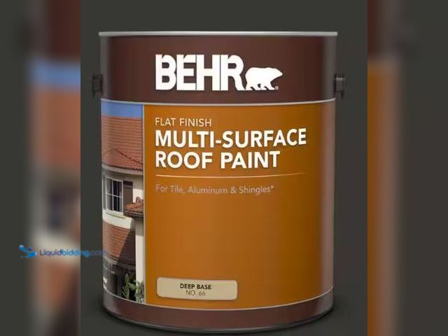 Lot 49-3614025 - BEHR 1 gal. DEEP BASE No. 66 Flat Multi-Surface Exterior Roof Paint, Model # 082474066010, Unused.  ...