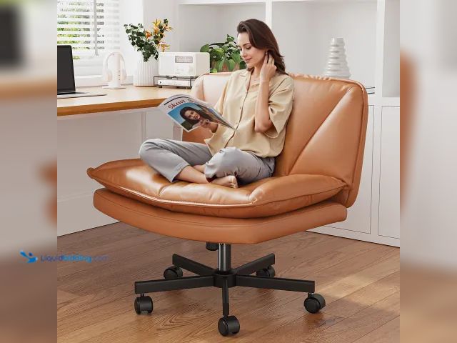 Lot 49-3472626 - Ergonomic Computer Chair with Cross-Legged Comfort & 5-Leg Stability – Ideal for Home Office, Study ...