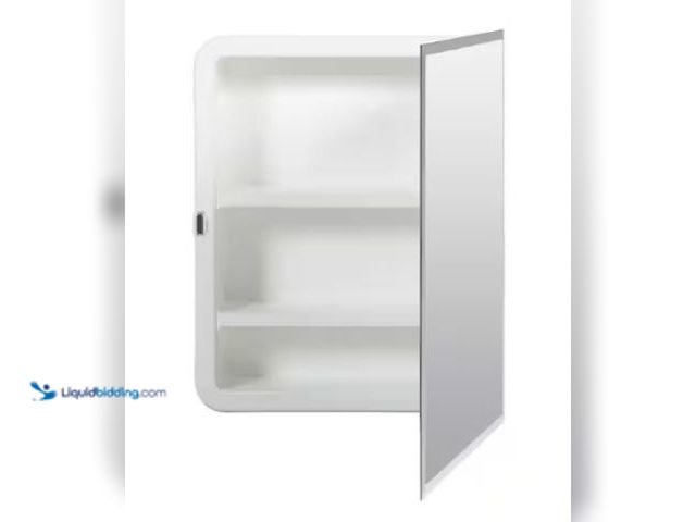 Lot 49-3631087 - Glacier Bay 16 in. W x 20 in. H Rectangular Recessed or Surface Mount Frameless Beveled Mirror Medic...