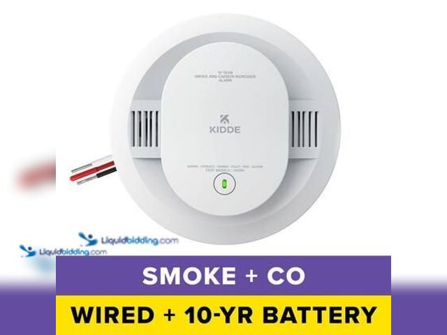 Lot 49-5575038 - Kidde Hardwired Smoke and Carbon Monoxide Detector with 10-Year Battery Backup and Interconnect Capa...