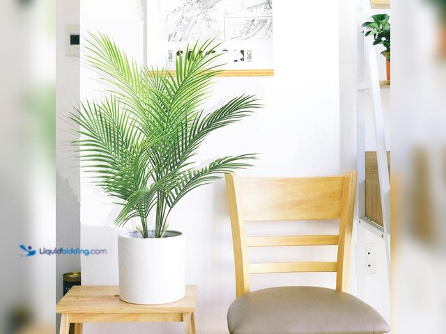 Lot 49-1574995 - G&A love SK 32-inch Artificial Palm Tree, Faux Little Tree with 11 Trunks and Pot for Indoor and Out...