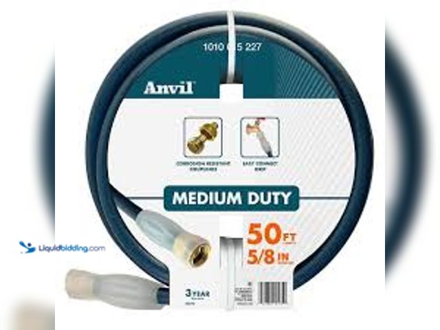 Lot 49-5479037 - Anvil 5/8 in. Dia x 50 ft. Standard Duty Green Garden Hose. Model # FHR5850A Unused