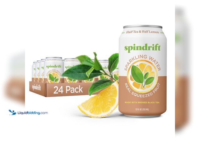 Lot 49-3539115 - Spindrift Sparkling Water, Half Tea & Half Lemon Flavored, Made with Real Squeezed Fruit, 12 Fl Oz C...