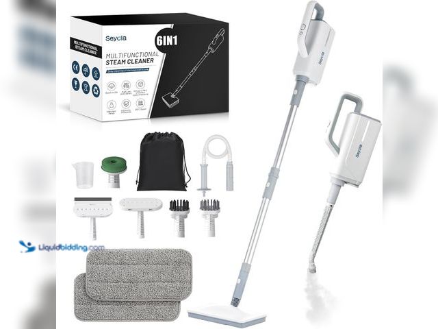 Lot 49-5437298 - Steam Mop for Floor Cleaning, Steam Cleaner for Home with Handheld 6-in-1 Multi-function Attachments...