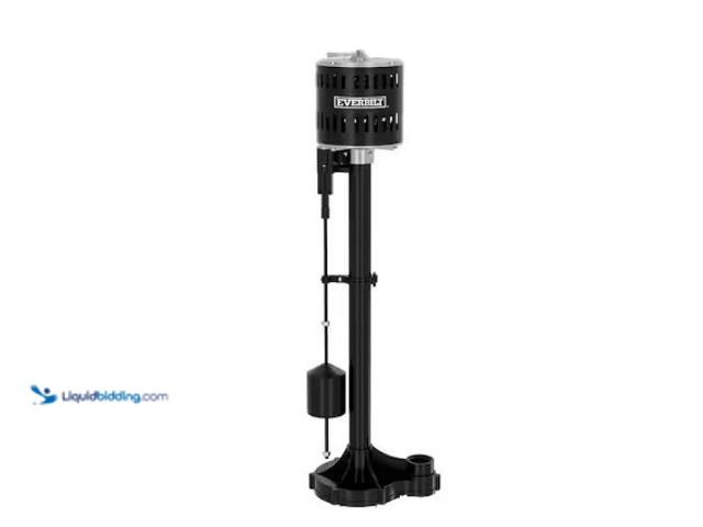 Lot 49-1625588 - Everbilt 1/3 HP Plastic Pedestal Sump Pump, Model # SPL03303, Slightly used, Powers on.  Ref#PA0710