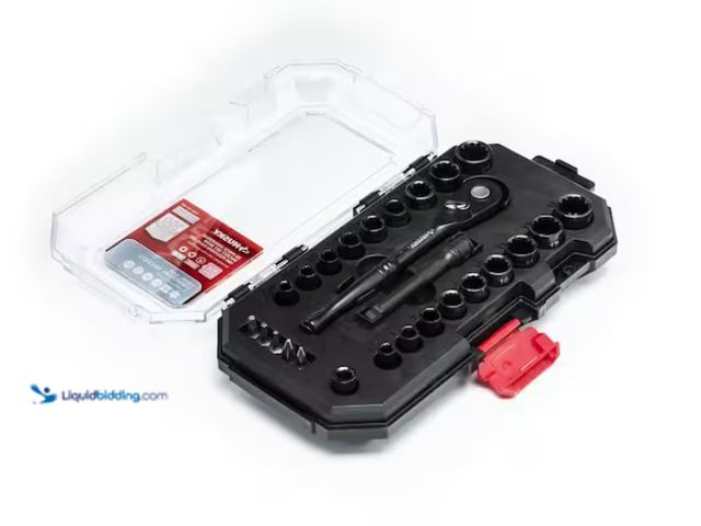 Lot 49-1567761 - (26-Piece) Husky 100-Position 1/4 in. Drive Universal Socket Wrench Set, Model # H1004D26SWS, Slight...