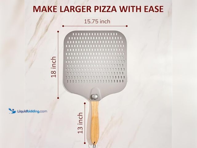 Lot 49-3600257 - Pizza Peel 16 inch,16" Wx 18" L, Aluminum pizza peel with Foldable Wood Handle and Storage Bag, Non-...