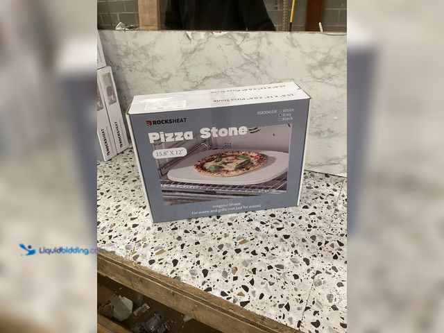 Lot 49-3527831 - Rocksheat Pizza Stone 15.8'' x 12'' x0.6'' ceramic coating Pizza Stones for Oven Grill BBQ (Gray) It...