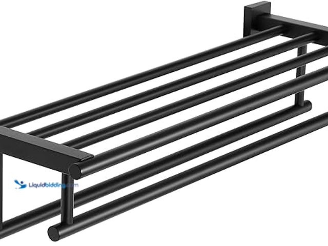 Lot 49-3600433 - SEIDO 30 Inch Wall Mounted Towel Rack with Shelf, 2-Tier Bathroom Organizer with Double Towel Bar, R...