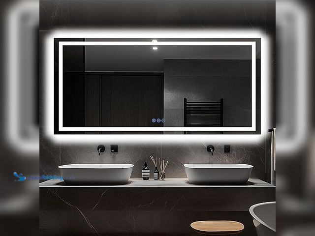 Lot 49-3606631 - Antok 60"x 28" LED Bathroom Mirror with Lights, Anti-Fog, Dimmable, Lighted Vanity Mirror with Tempe...