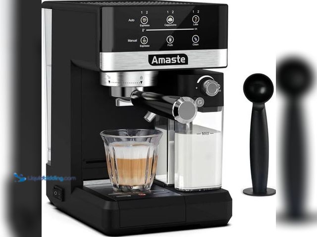 Lot 49-5546131 - Amaste Espresso Machine, 20 Bar Cappuccino Machine With Touch Screen, (opened to view) (tested works...