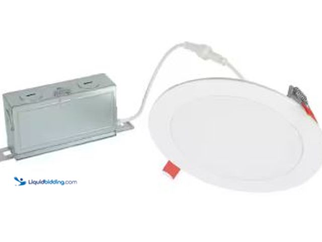 Lot 49-5436908 - Qty 2. HALO HLBSL 6 in. Can Less Integrated LED, 900 Lumens, 5CCT, White. Model # HLBSL609FS5. Sligh...