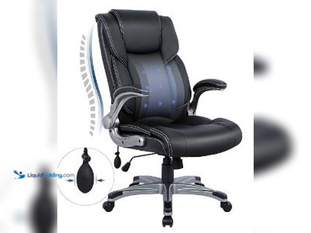 Lot 49-1513905 - COLAMY High Back Executive Office Chair- Ergonomic Home Computer Desk Leather Chair with Padded Flip...