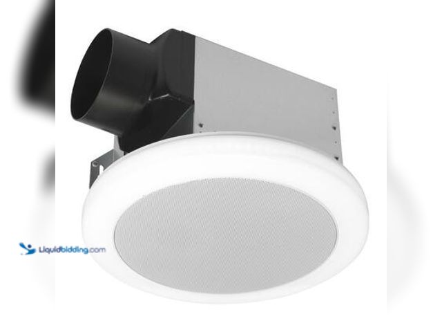 Lot 49-5558989 - Commercial Electric 80 CFM 1.5 Sone Quiet Bathroom Exhaust Fan with Bluetooth Speaker, LED Light and...