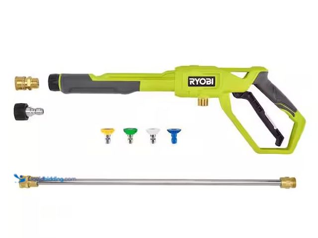 Lot 49-1568699 - RYOBI Pressure Washer Trigger Handle Kit with Quick-Connect Adaptors, Nozzles and Wand for Pressure ...