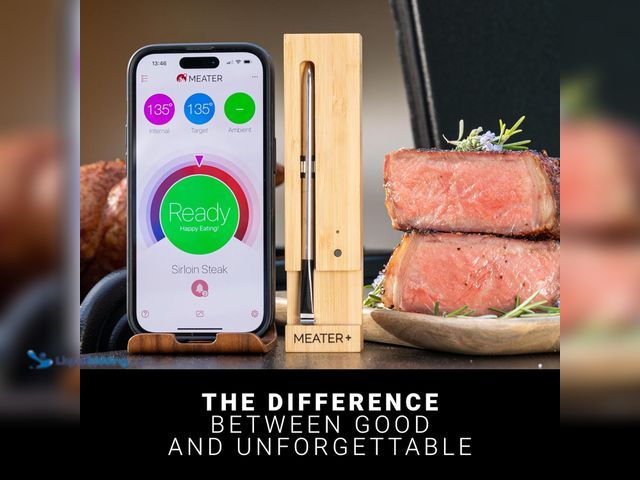 Lot 49-5483489 - MEATER Plus: Smart Bluetooth Wireless Meat Thermometer Digital | BBQ, Grill, Oven, Smoker, Air Fryer...