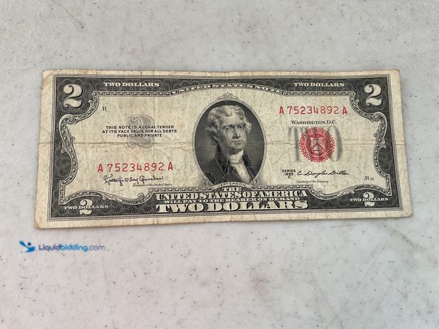 Lot 49-1811267 - 1953 C LARGE RED SEAL UNITED-STATES 2 DOLLAR BILL BANKNOTE