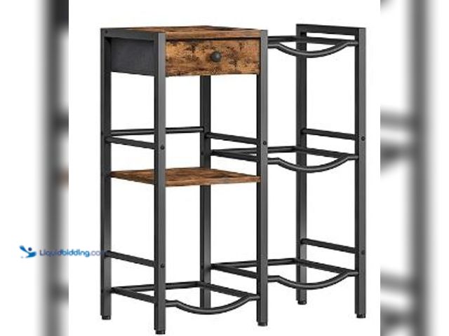 Lot 49-1513893 - HOOBRO 5 Gallon Water Jug Holder, 4 Water Bottle Holder Slots with 2-Layer Storage Shelves, Water Ju...