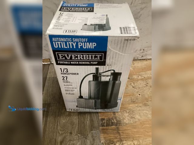 Lot 49-5448957 - Everbilt 1/3 HP Automatic Utility Pump. Model # EBAU33. Used